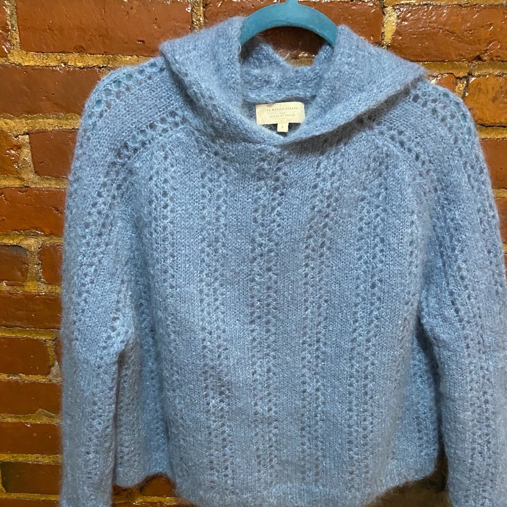 Sézane Mohair blue hoodie